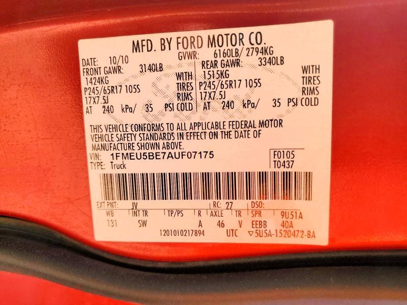2010 Ford Explorer Sport Trac xlt