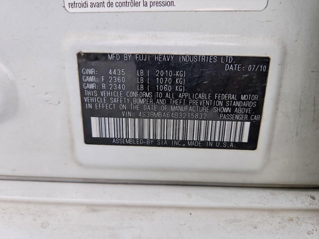 2011 Subaru Legacy 2.5i