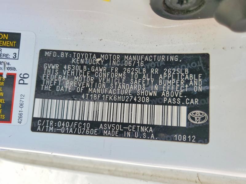 2017 Toyota Camry le