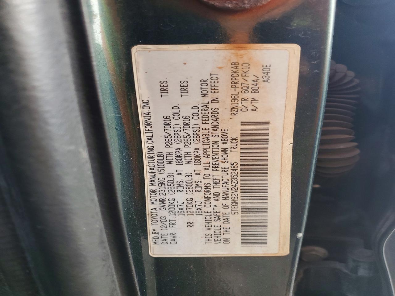 2004 Toyota Tacoma Prerunner