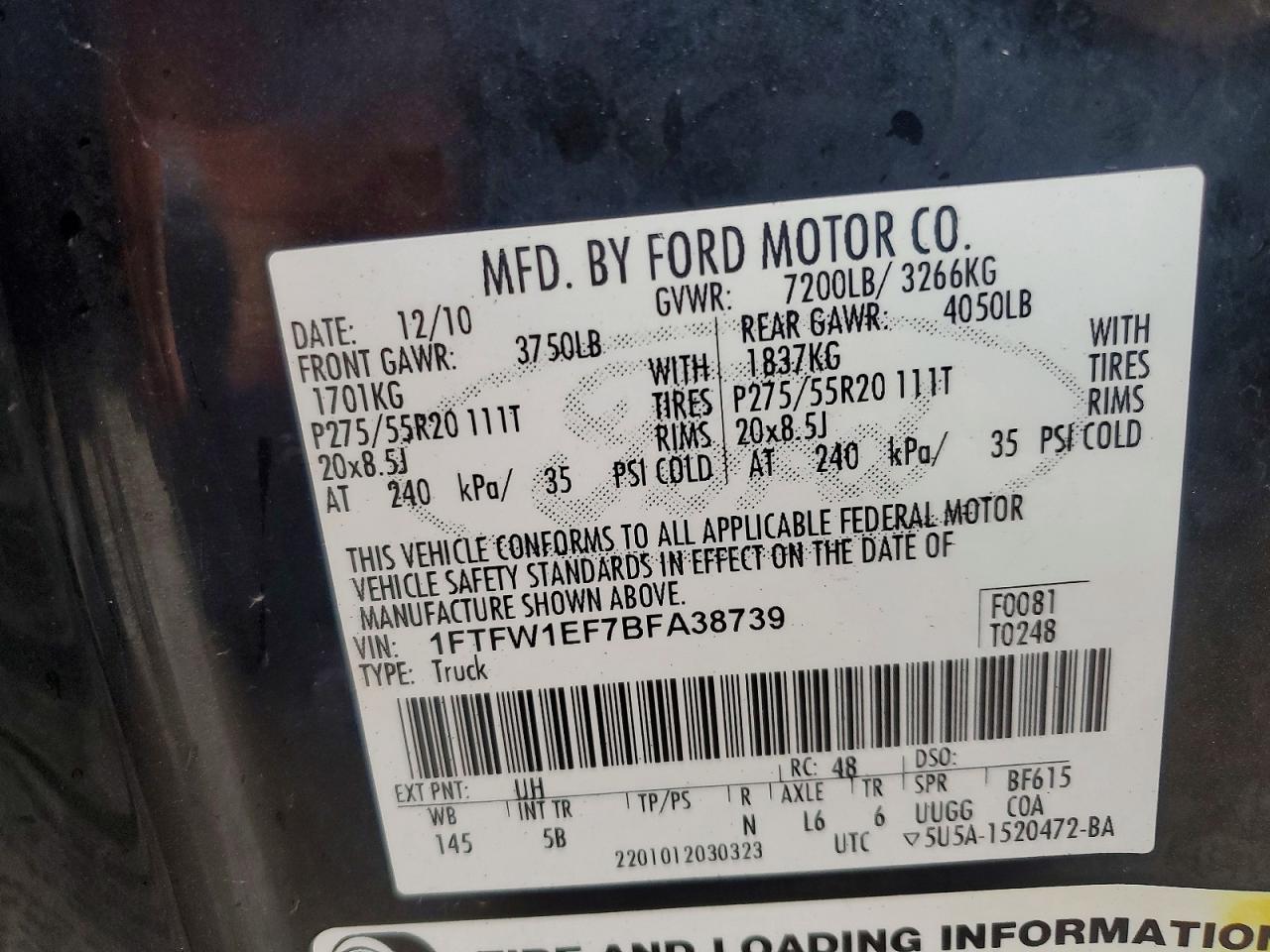 2011 Ford F150 Supercrew