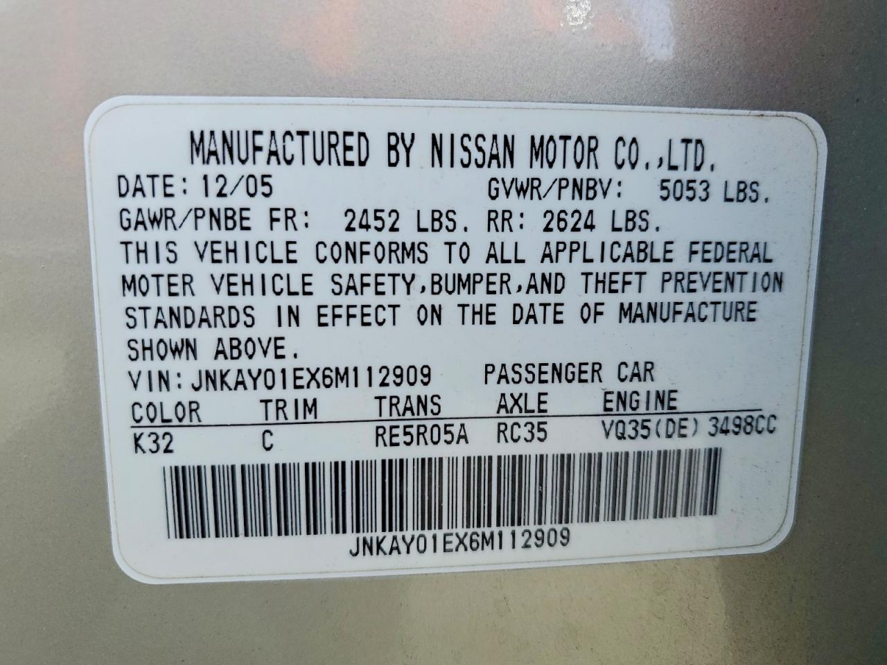 2006 Infiniti M35 Base