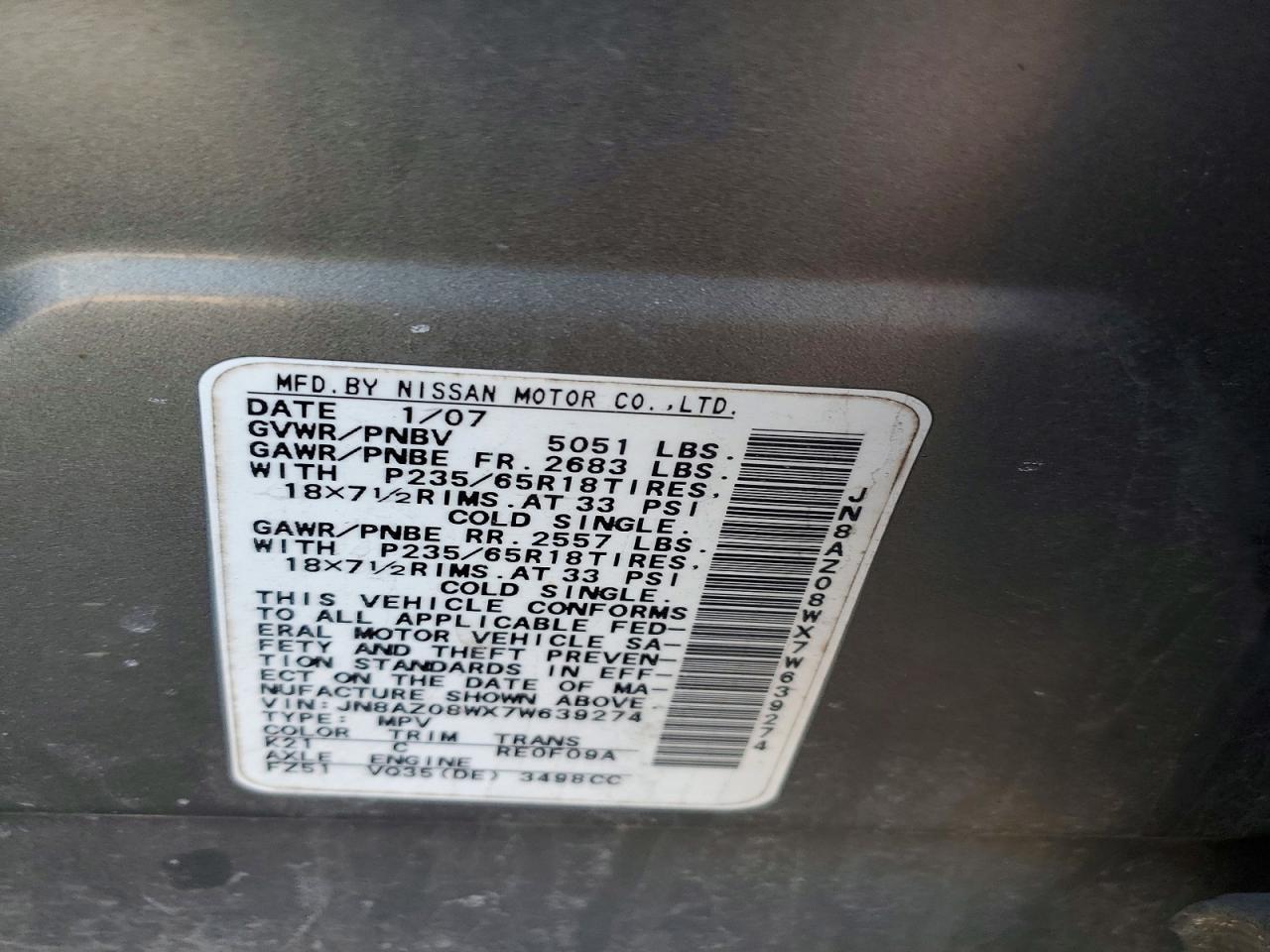 2007 Nissan Murano s