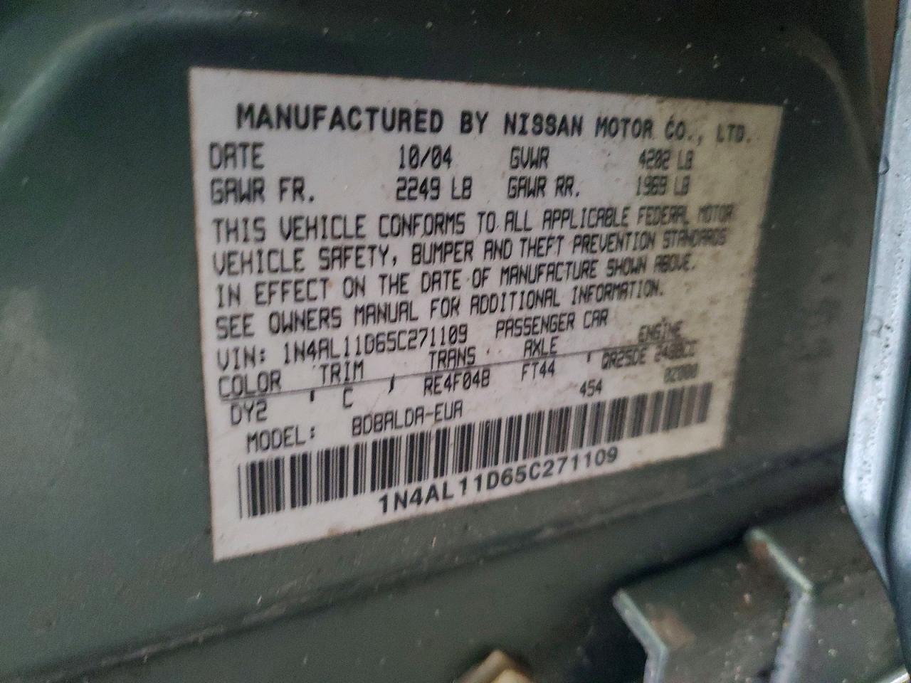 2005 Nissan 2005 Niss Altima 2.5