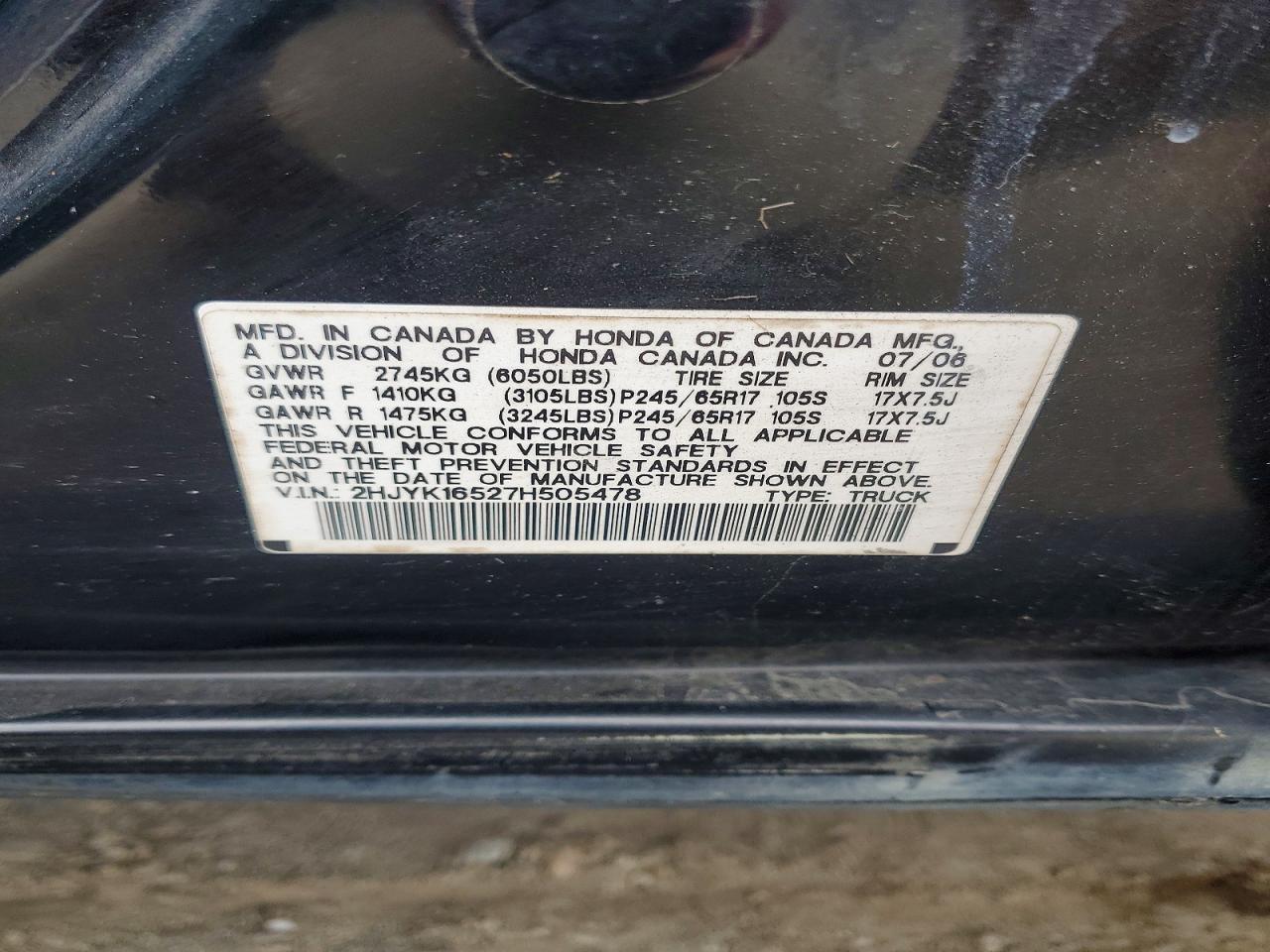 2007 Honda Ridgeline RTL