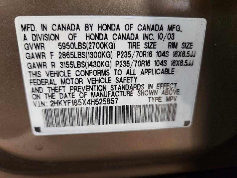 2004 Honda Pilot exl