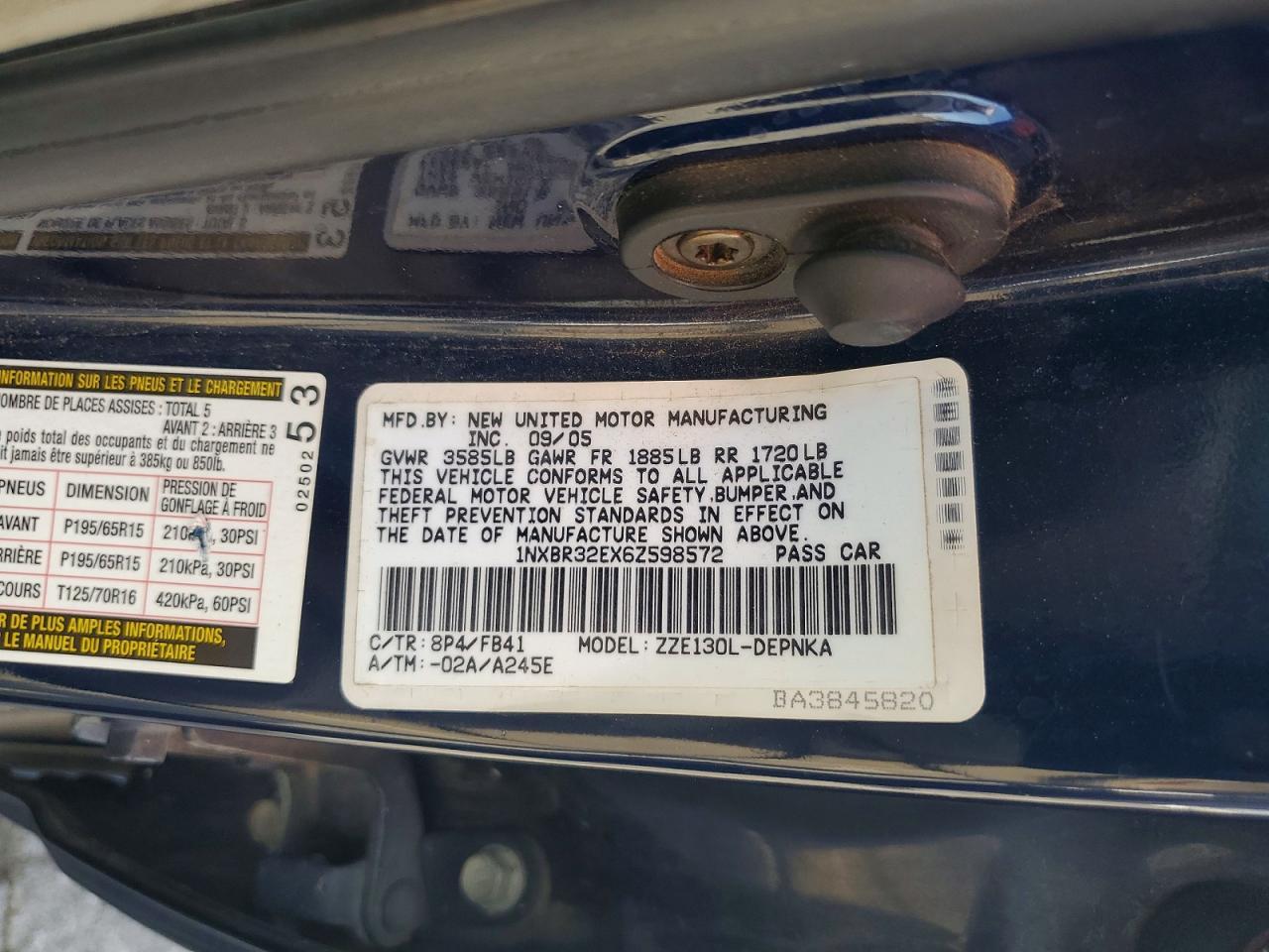 2006 Toyota Corolla le