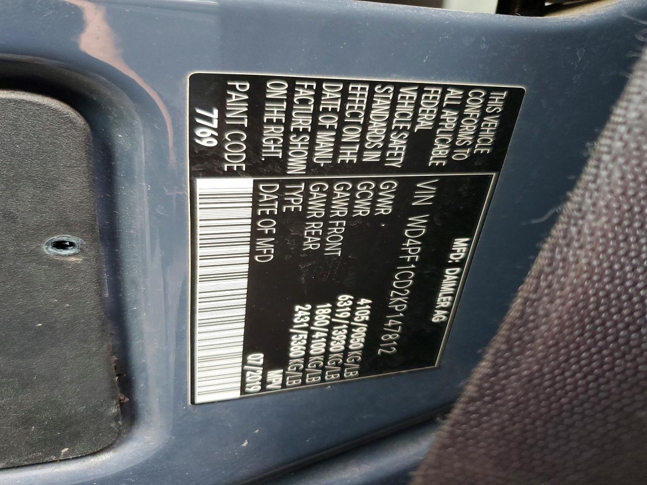 2019 Mercedes-Benz Sprinter 2500 Delivery Van