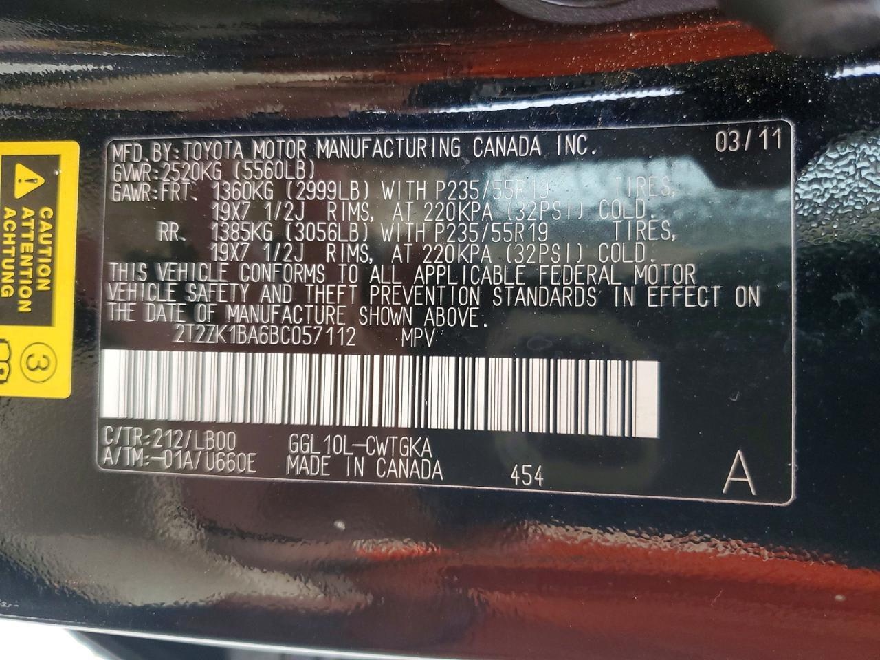 2011 Lexus Rx 350 Base