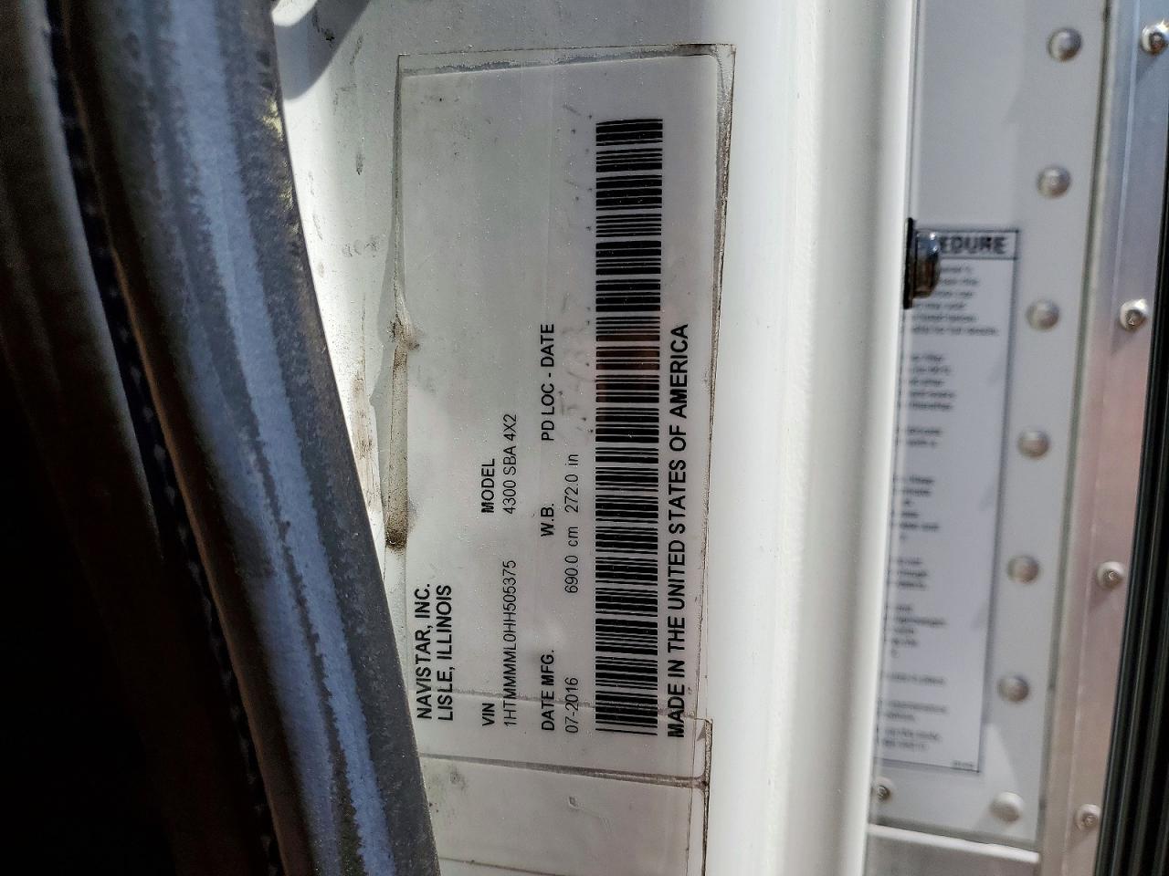 2017 International 4300 BOX Truck