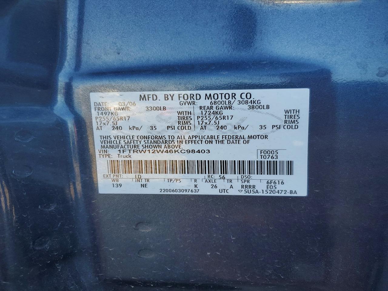 2006 Ford F150 Supercrew