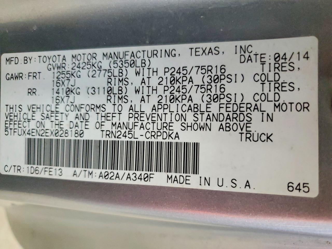 2014 Toyota Tacoma Base