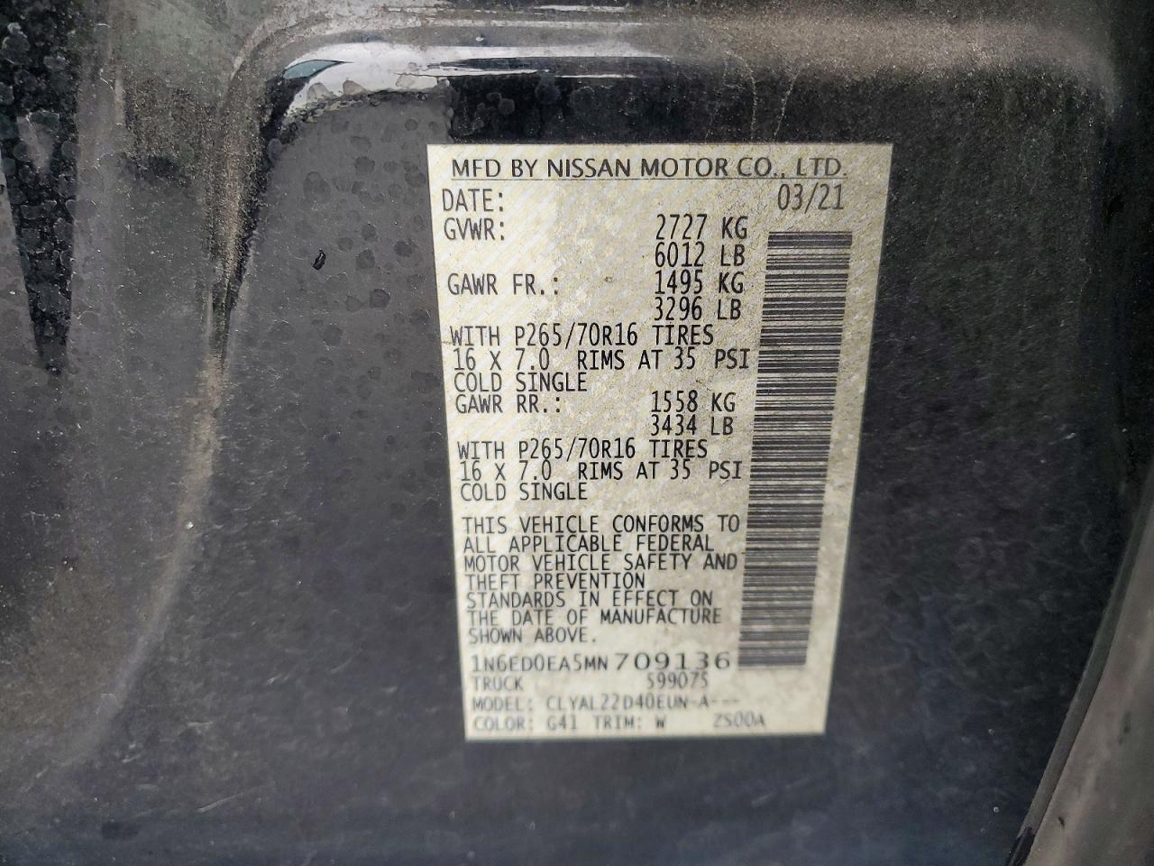2021 Nissan Frontier SV