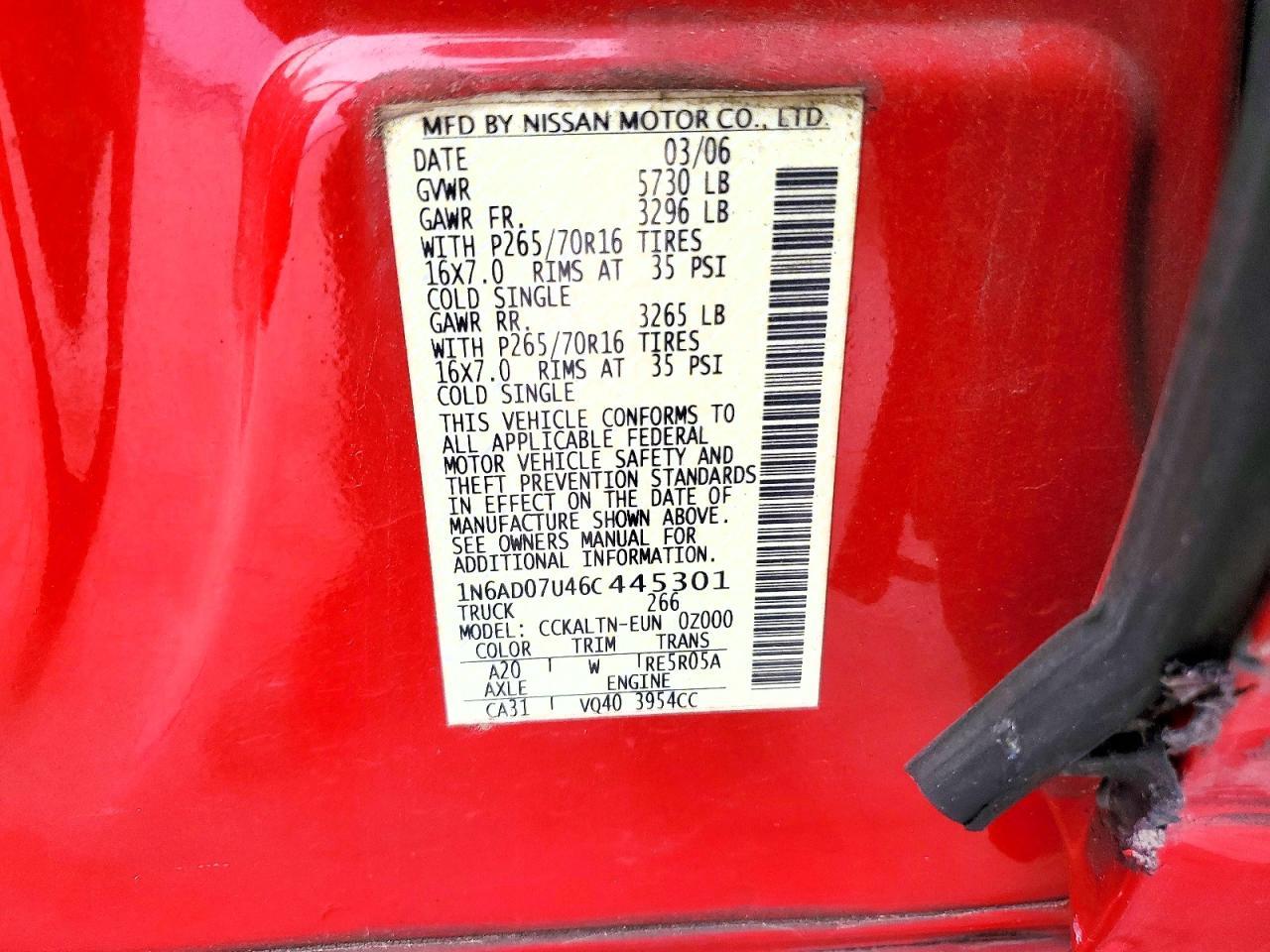 2006 Nissan Frontier SE