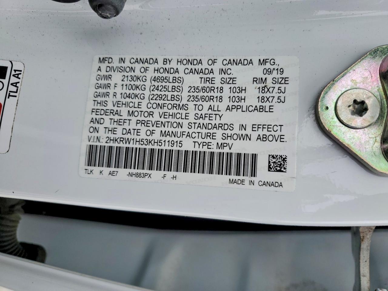 2019 Honda Cr-v ex