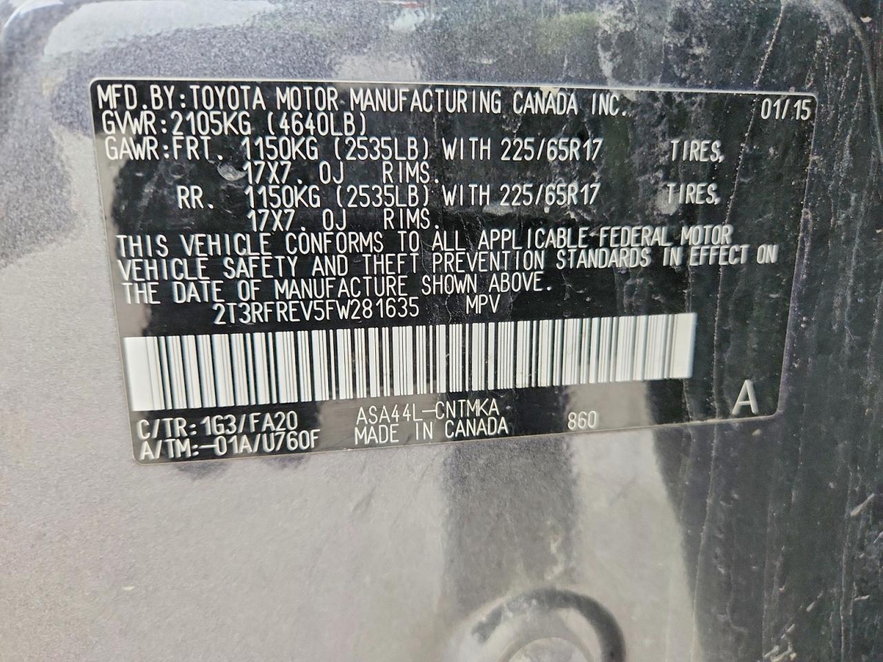 2015 Toyota Rav4 xle