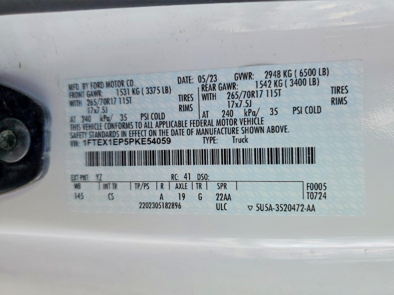 2023 Ford F150 Super Cab