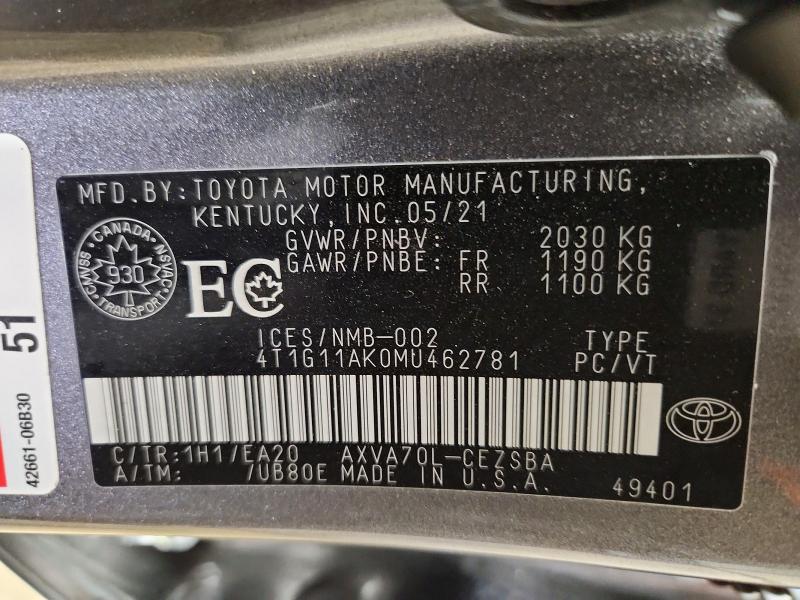 2021 Toyota Camry se