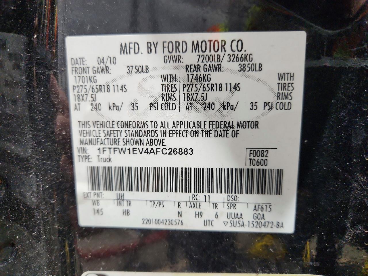 2010 Ford F150 Supercrew