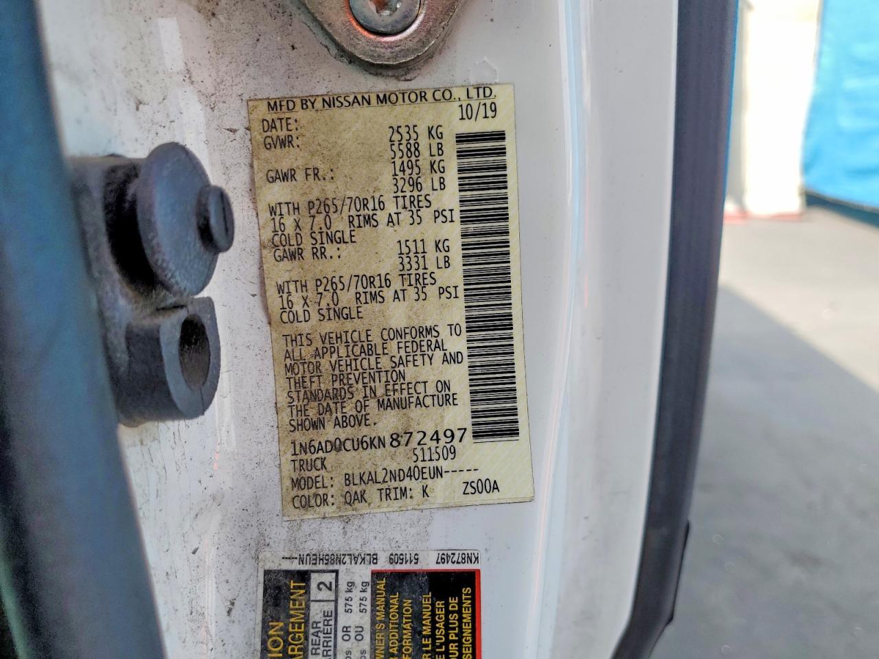 2019 Nissan Frontier SV V6