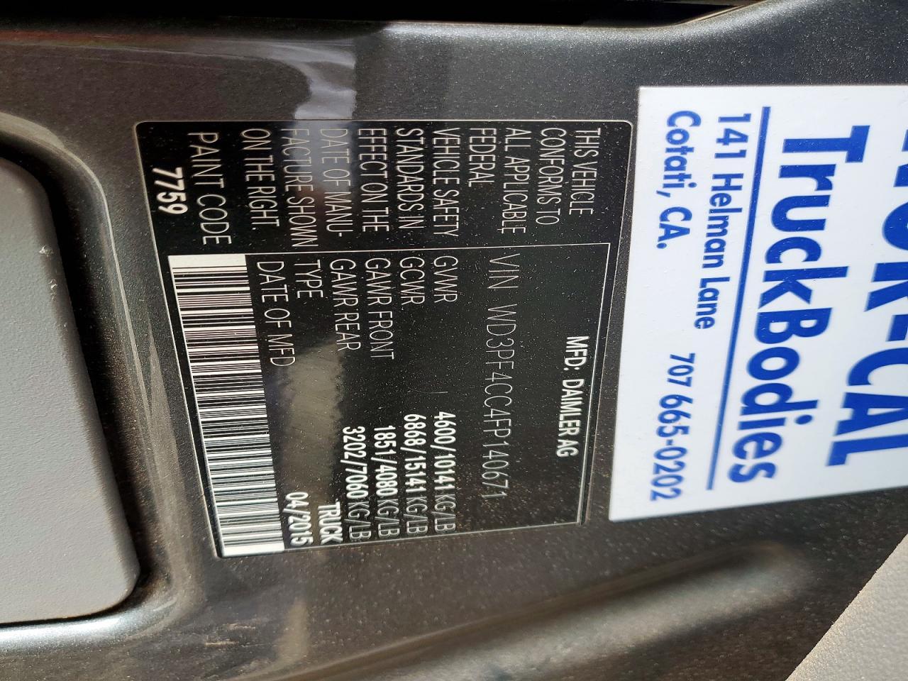 2015 Mercedes-Benz Sprinter 3500