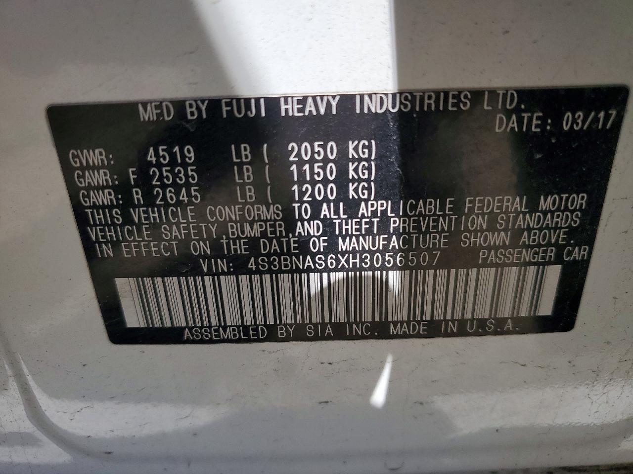 2017 Subaru Legacy Sport