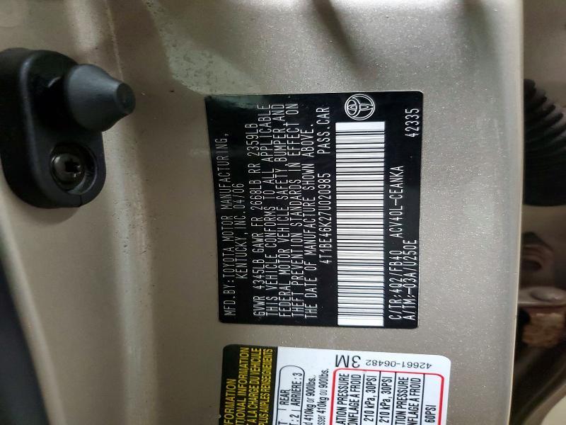 2007 Toyota Camry le