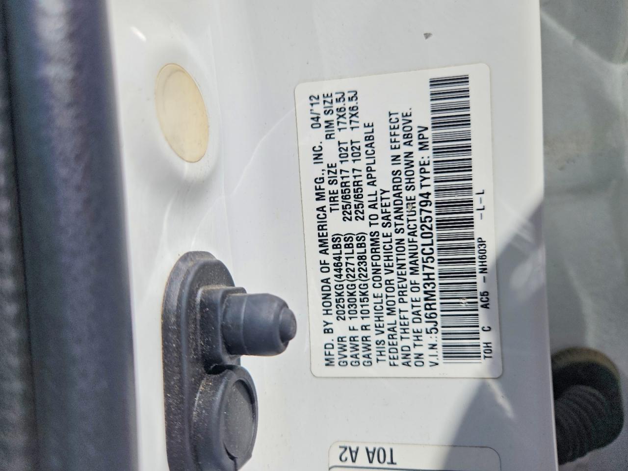 2012 Honda Cr-v exl