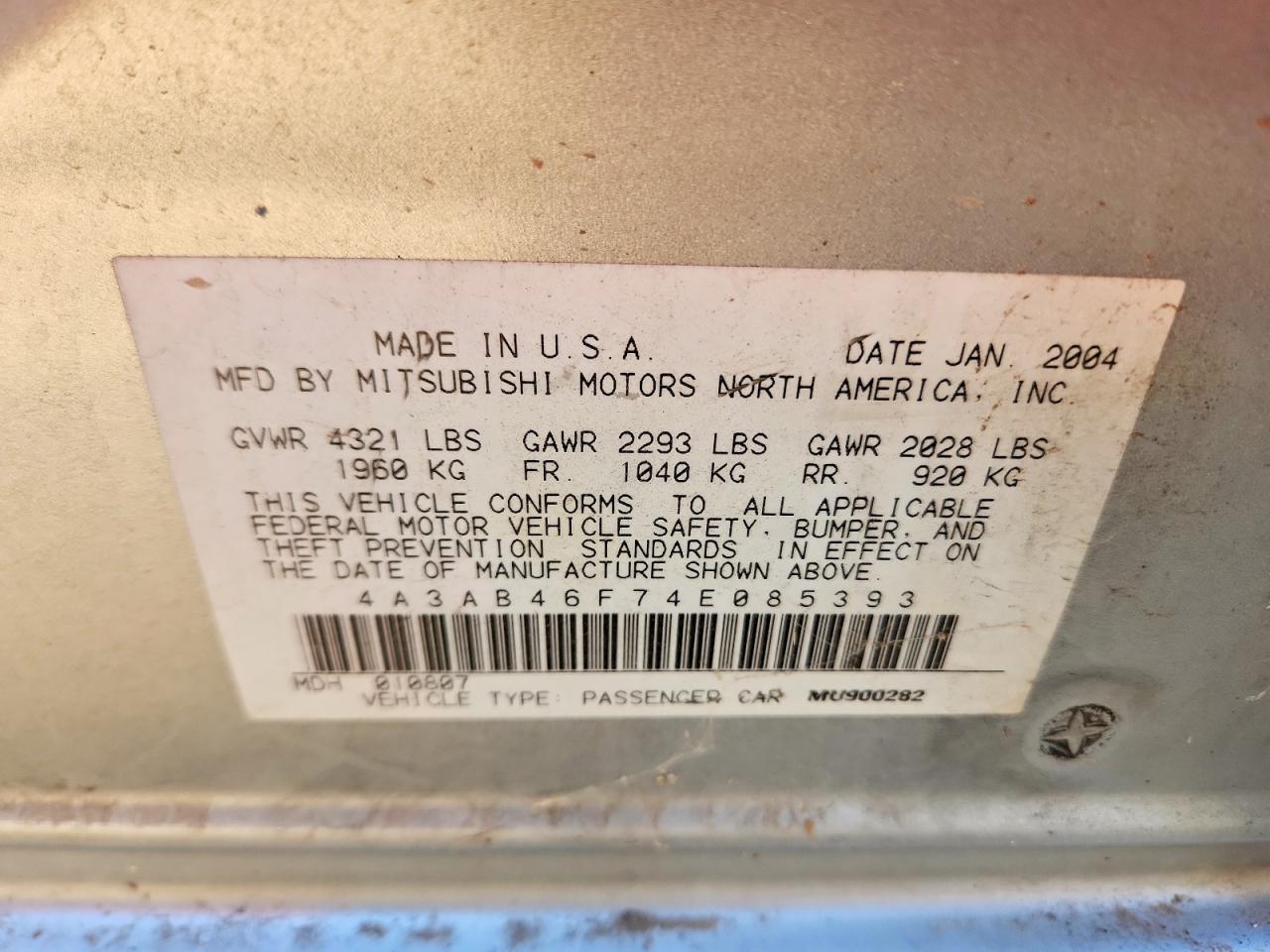 2004 Mitsubishi Galant es High