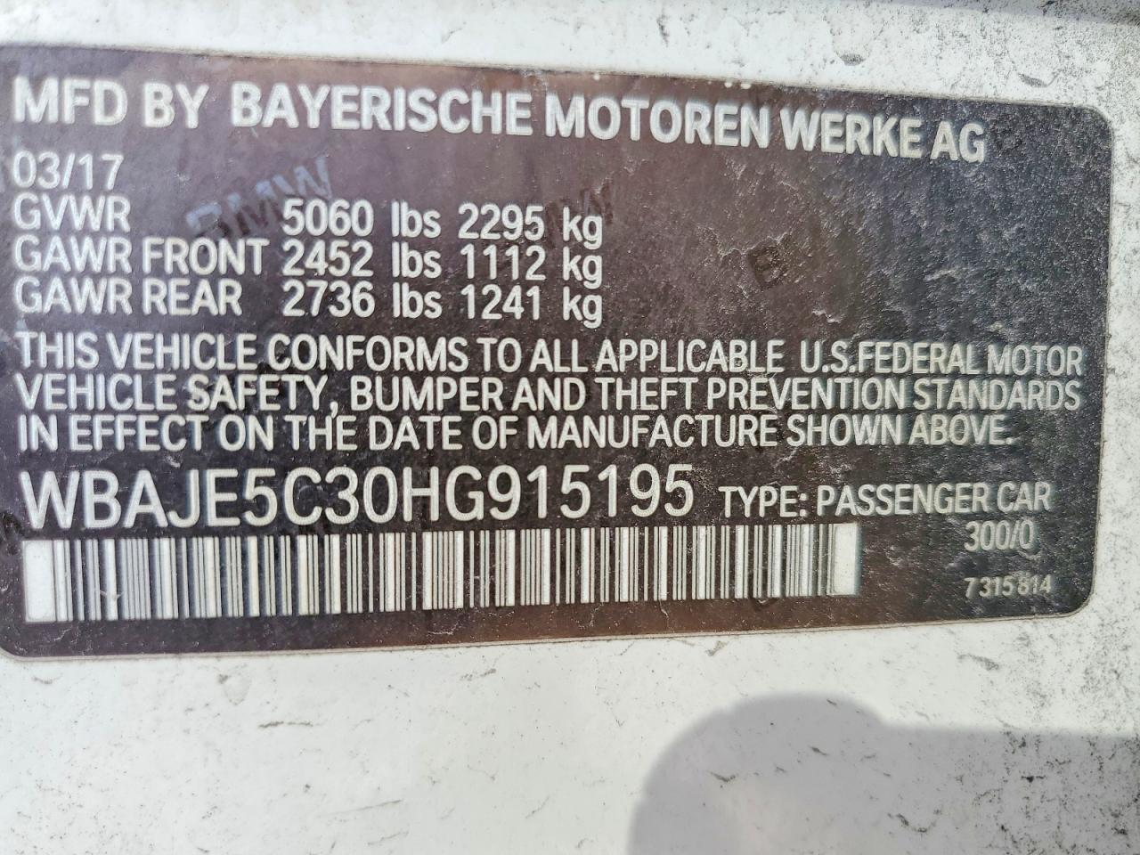 2017 BMW 540 i