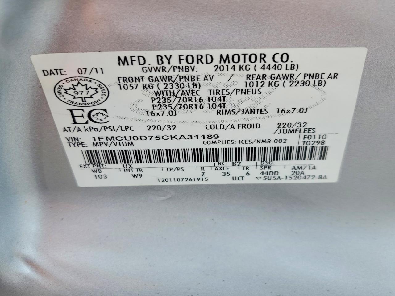 2012 Ford Escape xlt