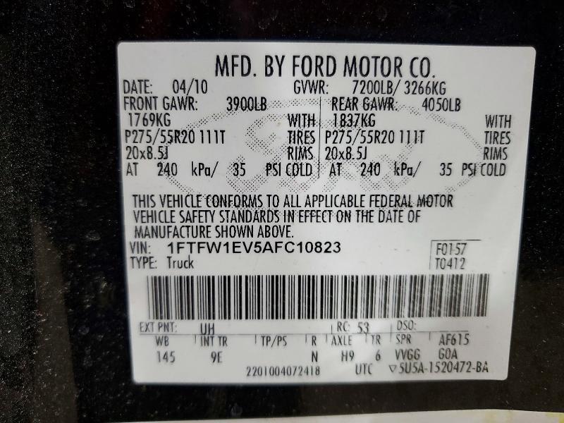2010 Ford F150 Platinum