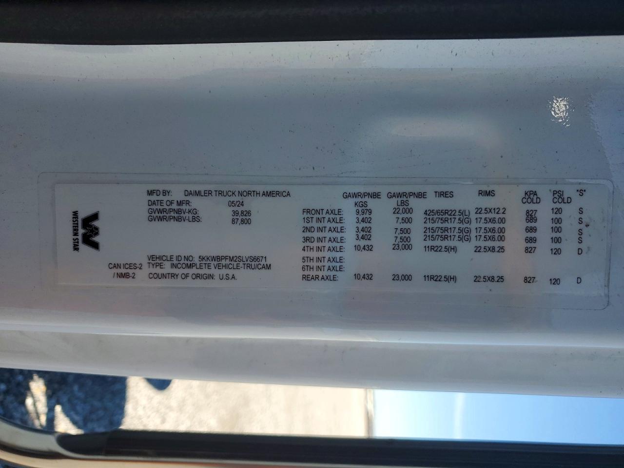 2025 Western Star Auto Car 47X Chassi