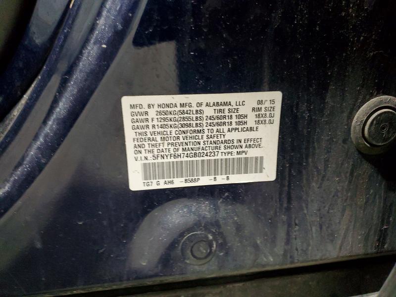 2016 Honda Pilot Exln