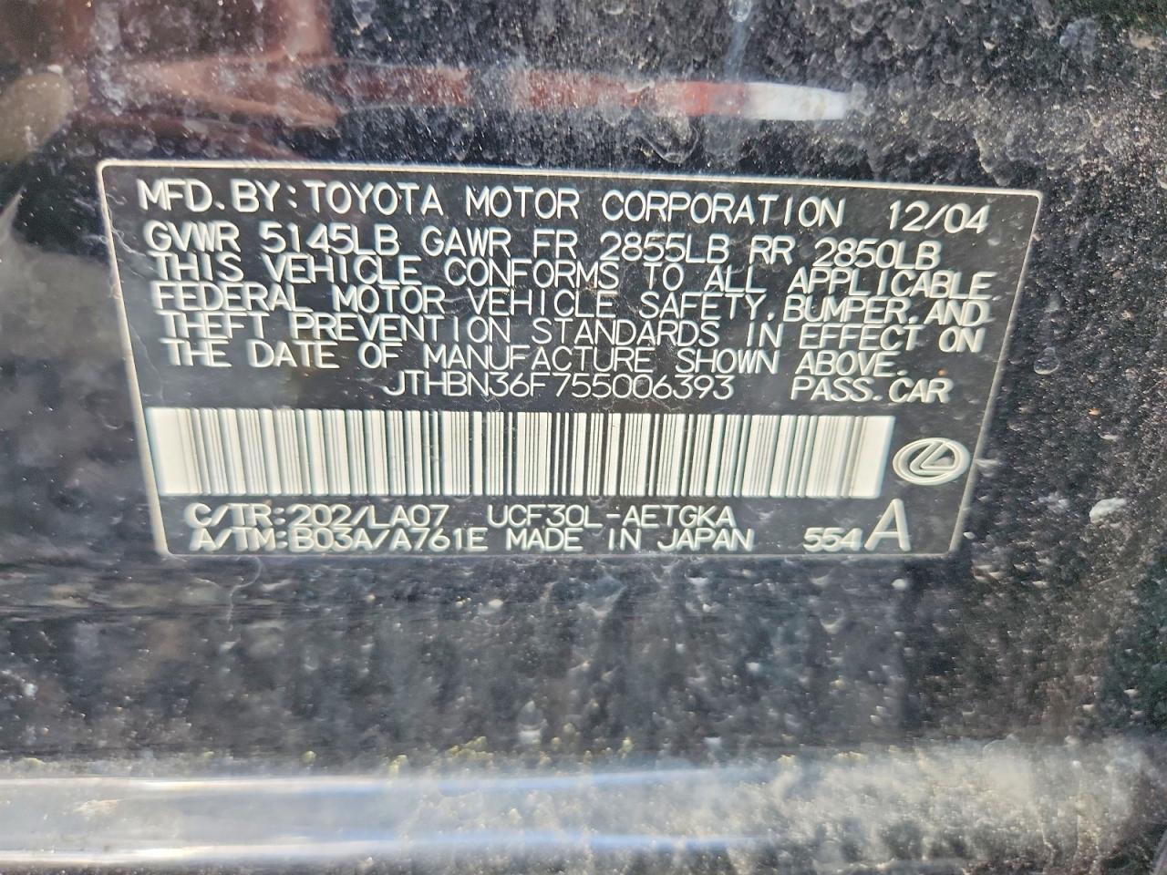 2005 Lexus Ls 430 Base