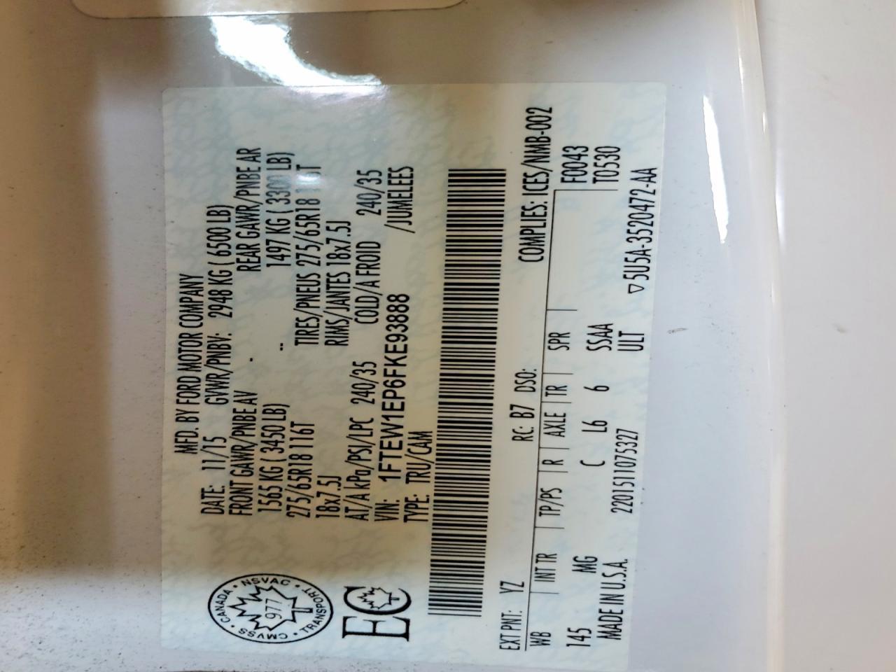 2015 Ford F150 Supercrew