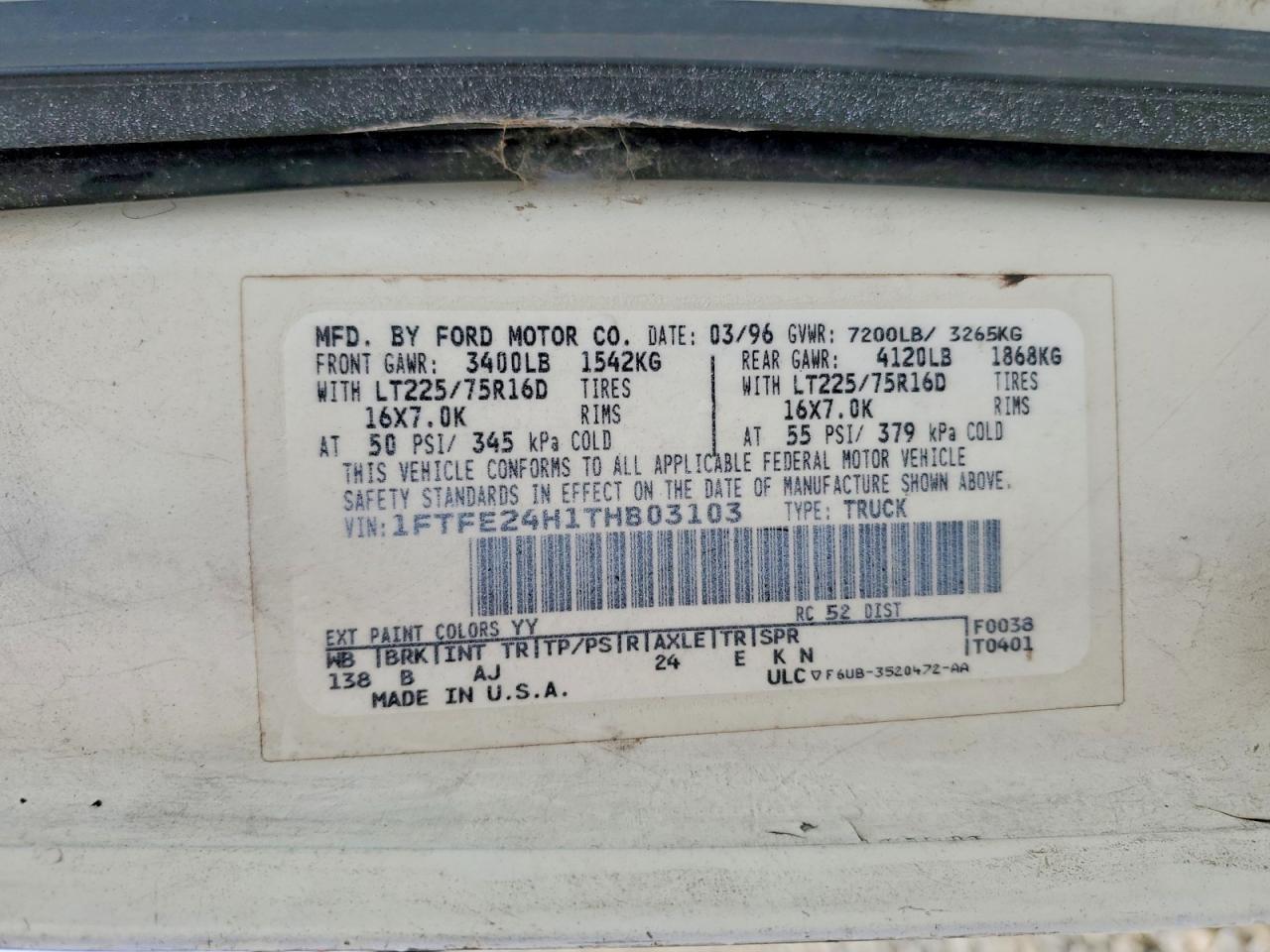 1996 Ford E250 Delivery van