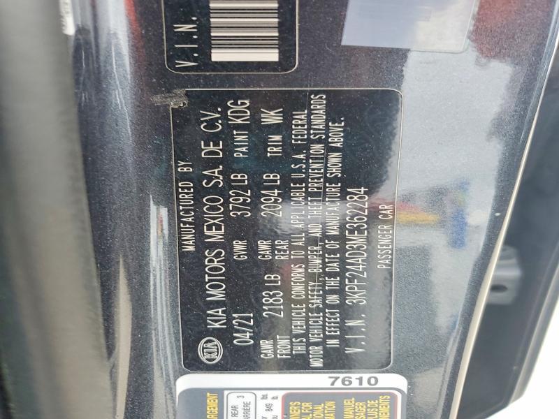 2021 KIA Forte lxs