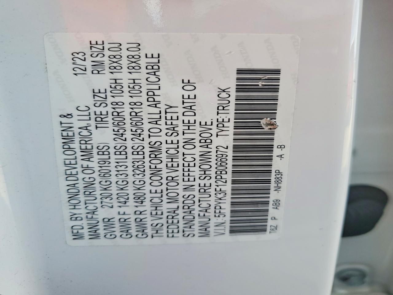 2023 Honda Ridgeline Sport