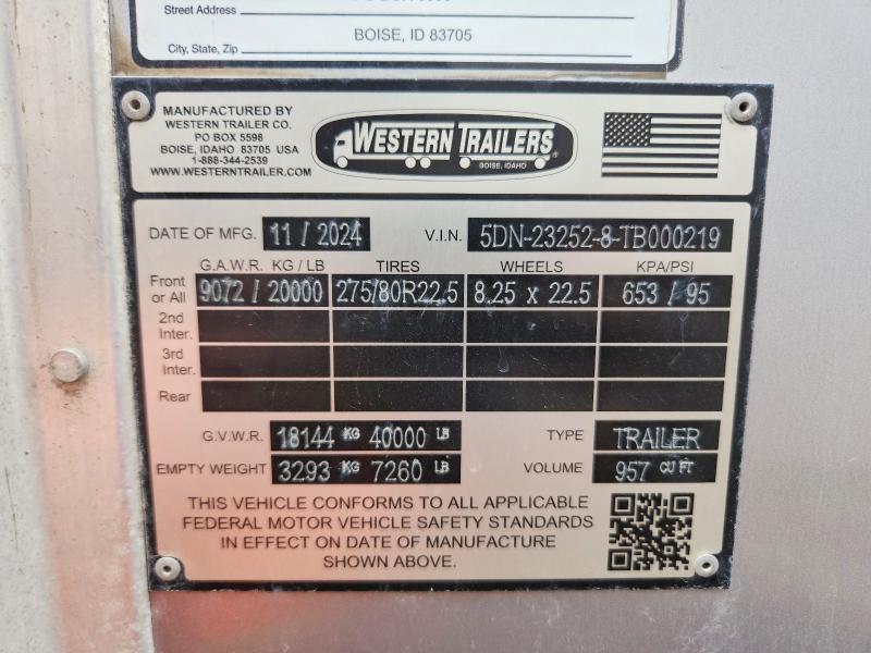 2026 Western Trailers 2026 Western Hopper Bottom Grain Trailer