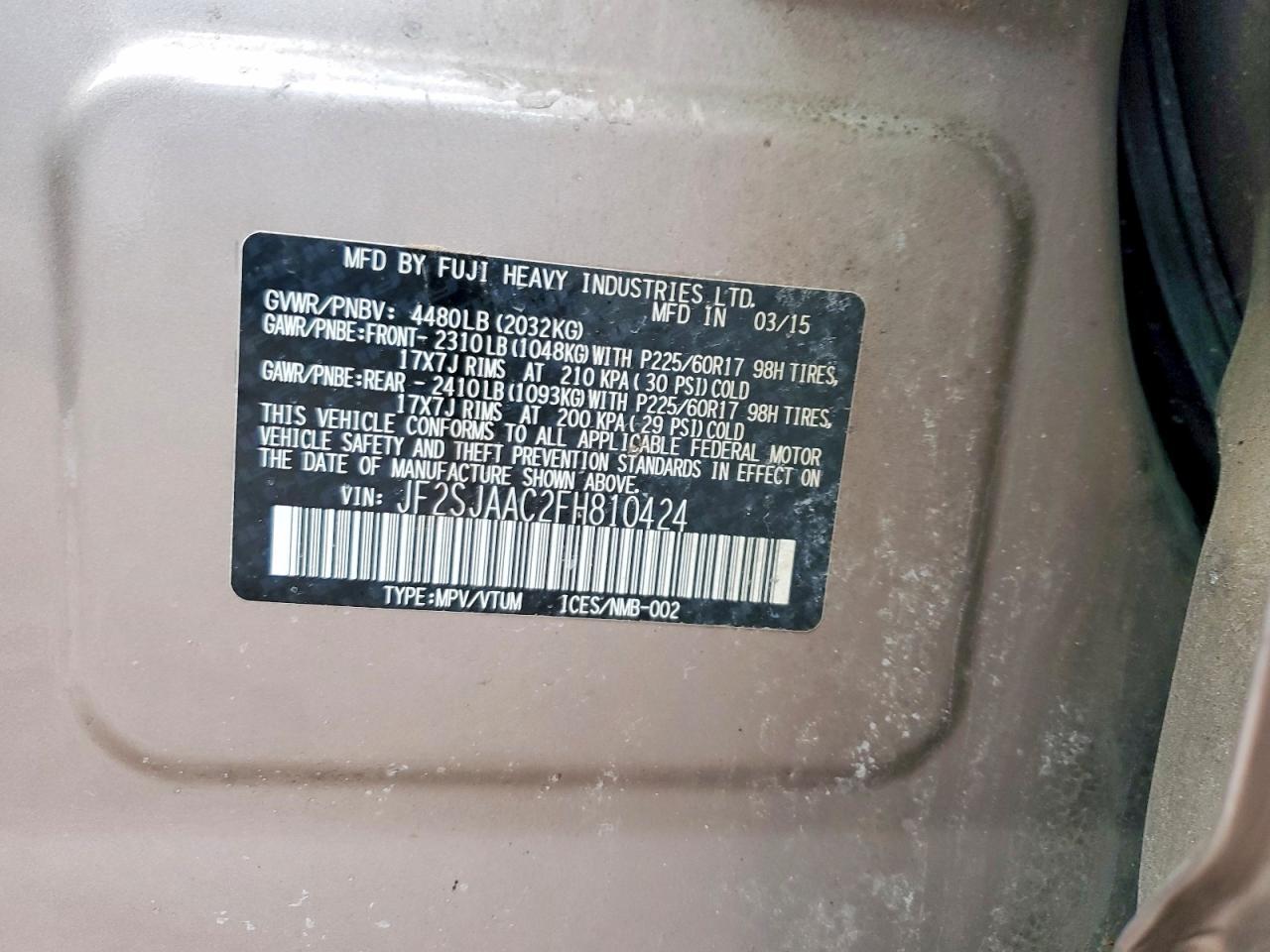 2015 Subaru Forester 2.5i