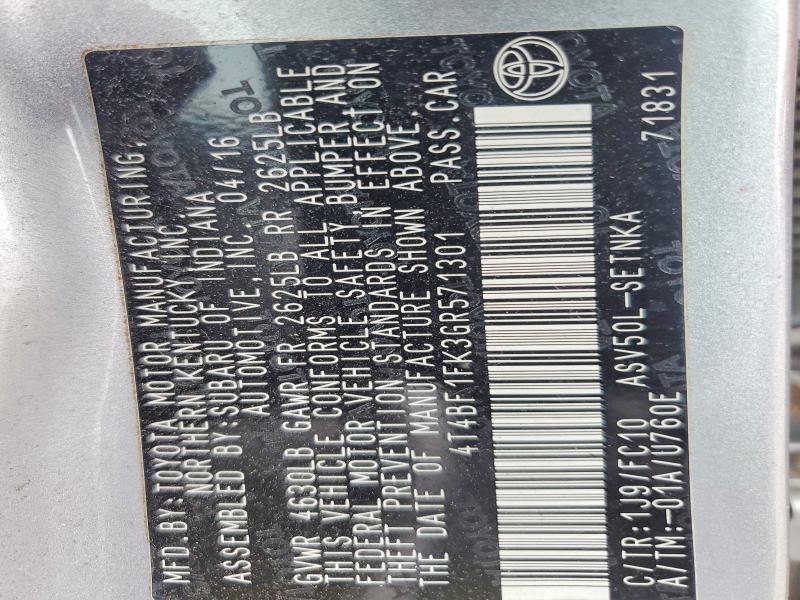 2016 Toyota Camry le