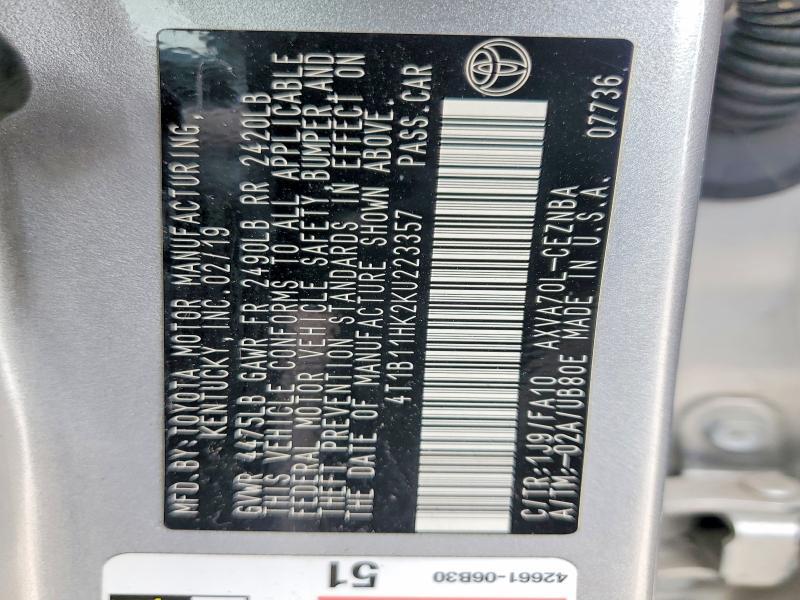 2019 Toyota Camry le