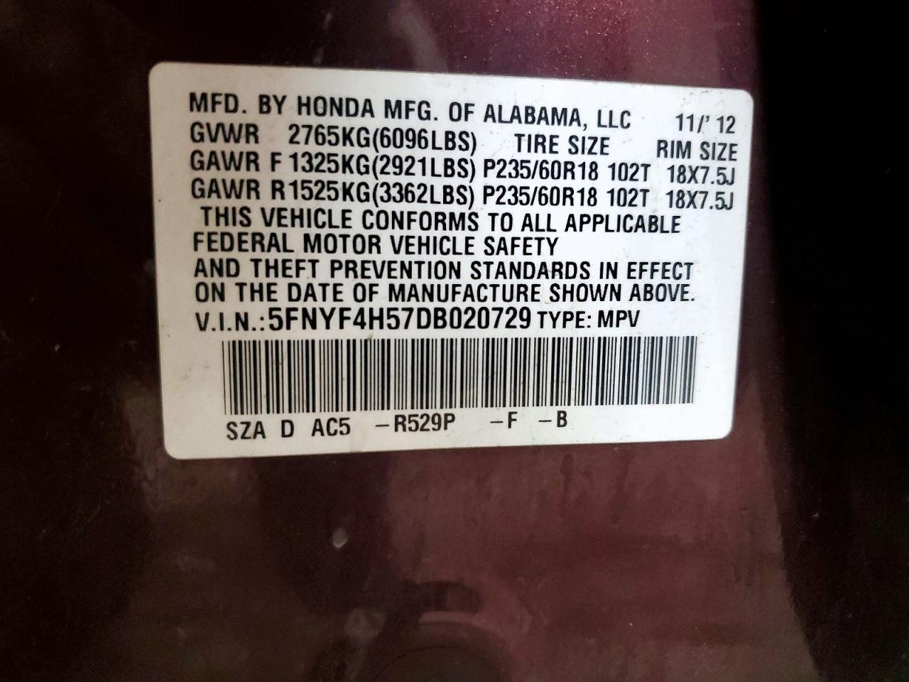 2013 Honda Pilot exl