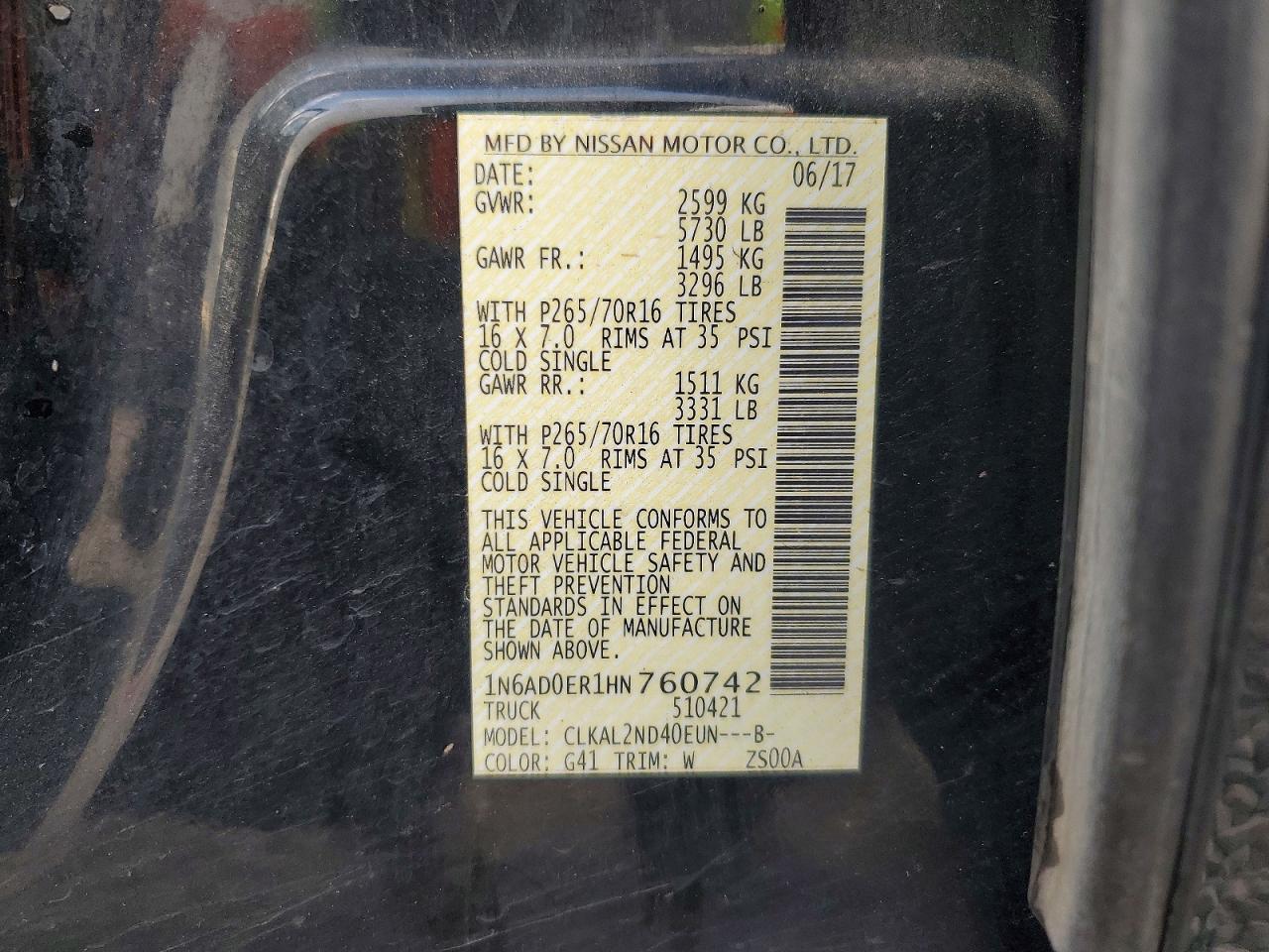 2017 Nissan Frontier SV