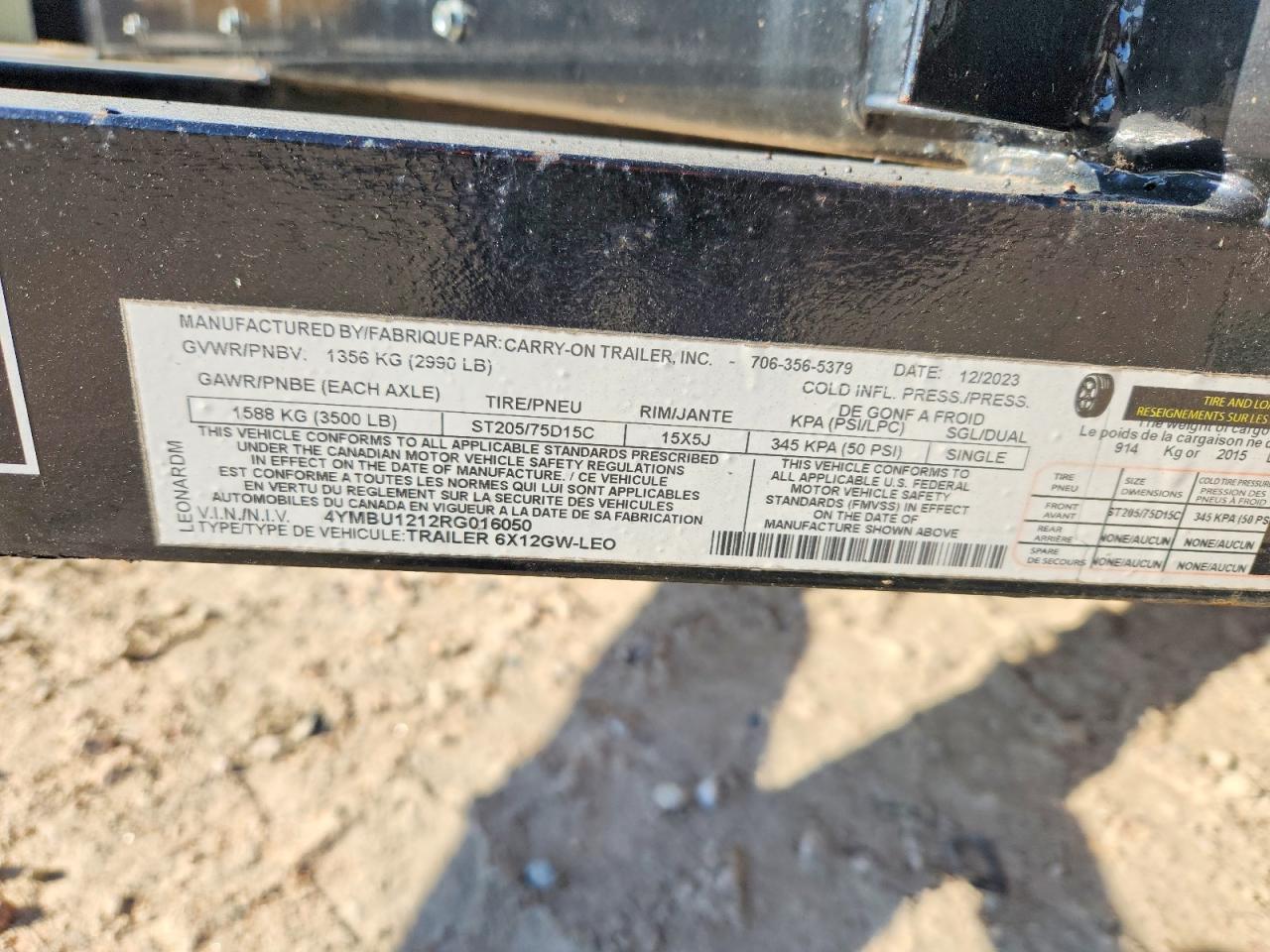 2024 Carry-On 2023 CARRY-ON 6X12GW-LEO Utility Trailer