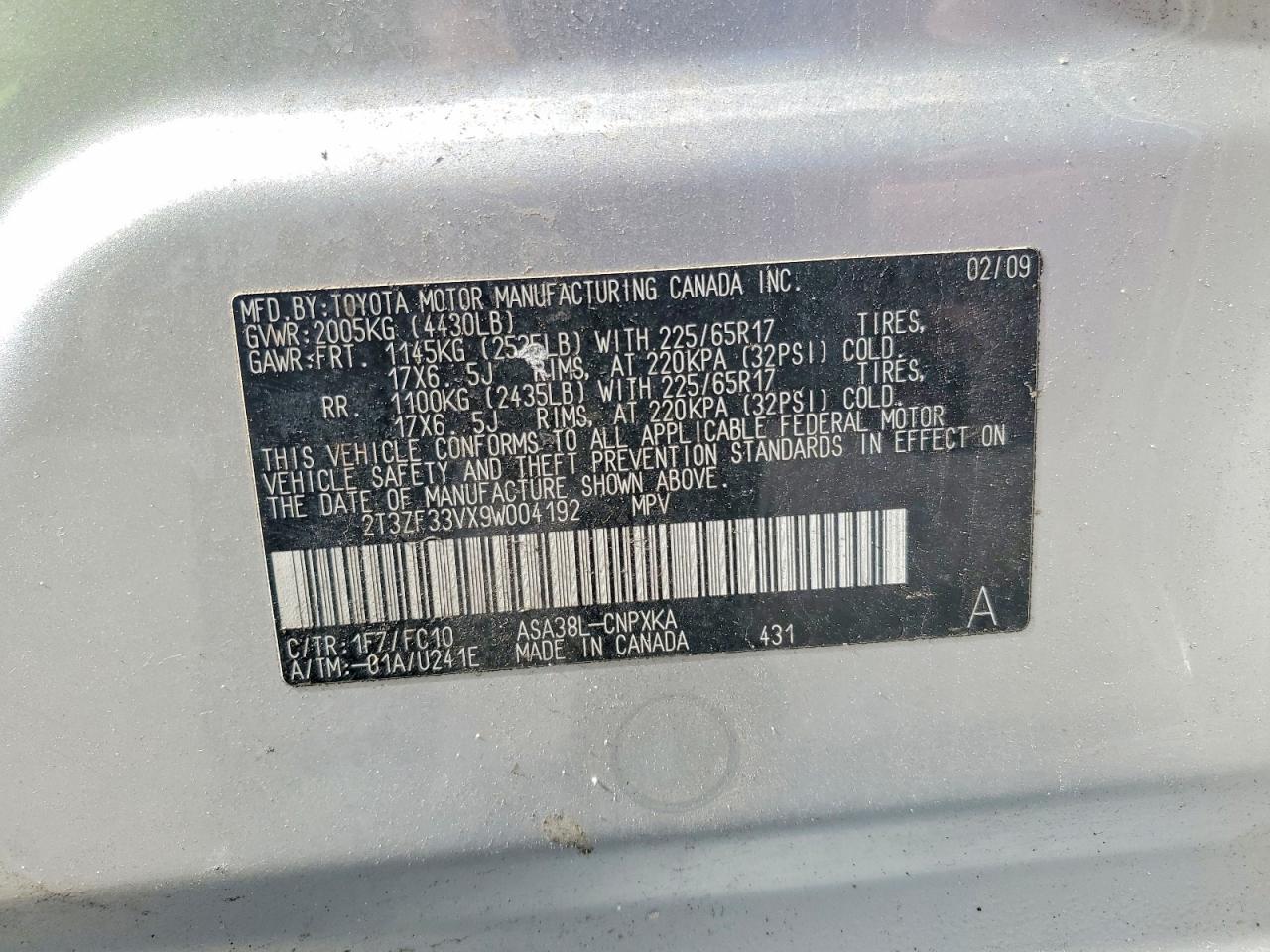 2009 Toyota Rav4 Base