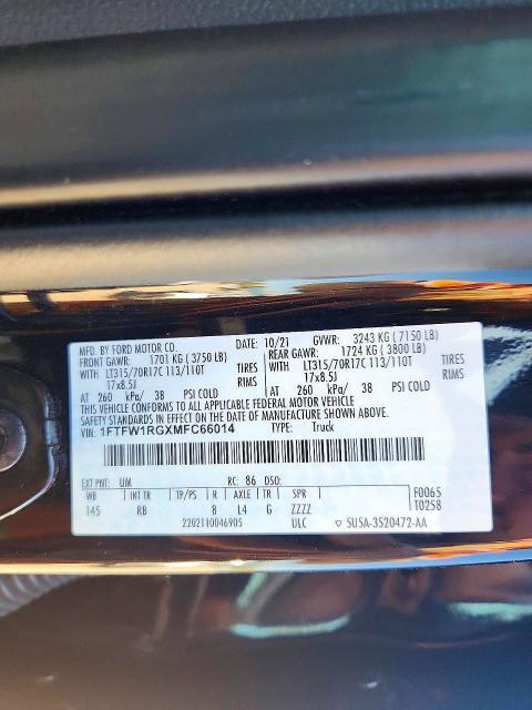 2021 Ford F150 Raptor