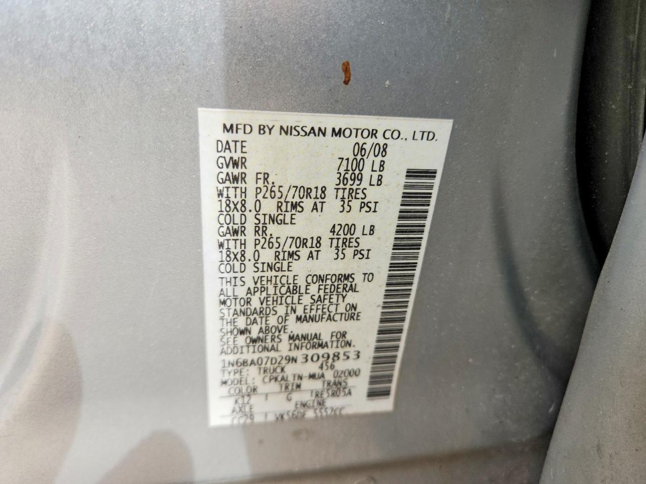 2009 Nissan Titan XE FFV