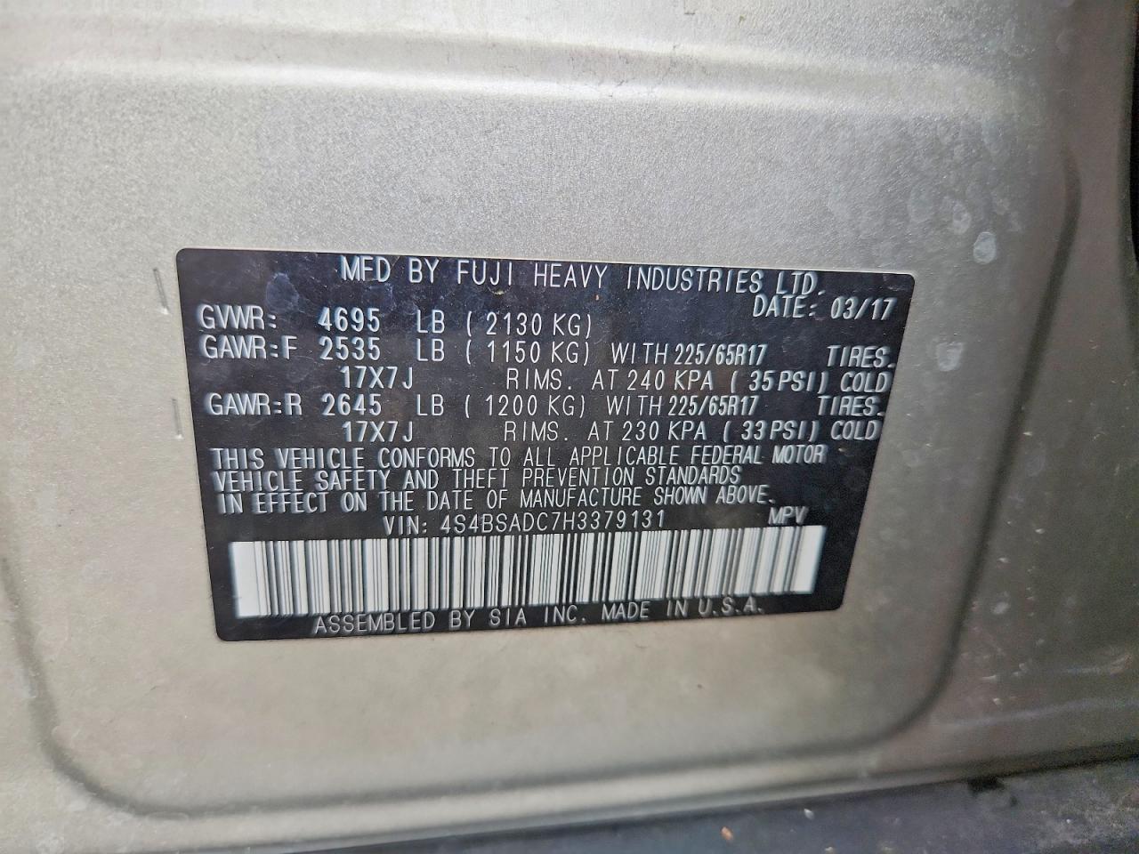 2017 Subaru Outback 2.5i Premium